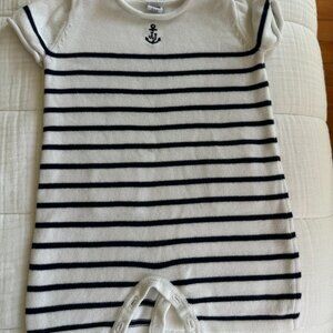 Janie and Jack baby anchor striped onesie size 3-6 months